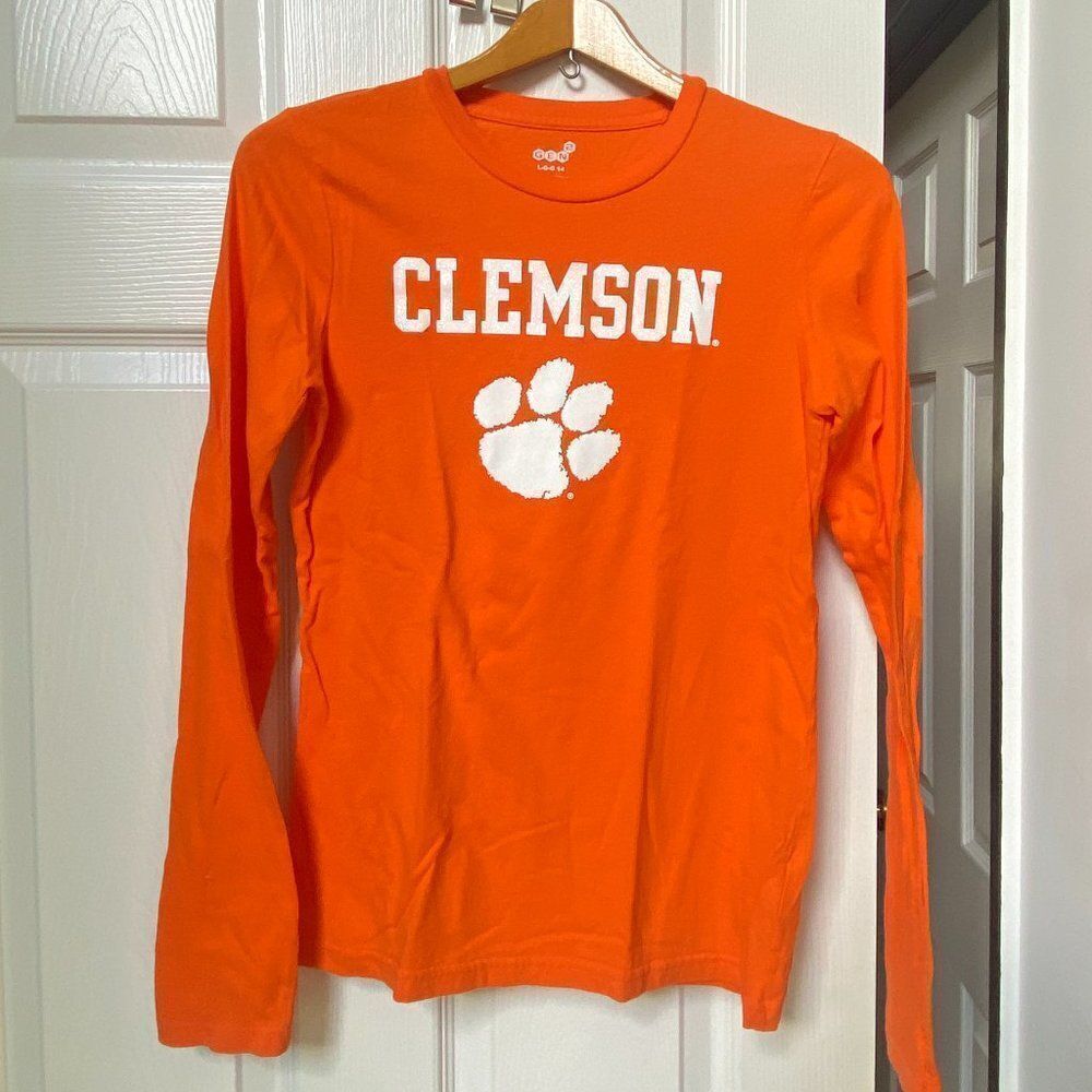Glitter, Clemson Long Sleeve, Kids Large Adult Small